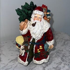 Festive Santa Claus with Christmas Tree Holiday Decor